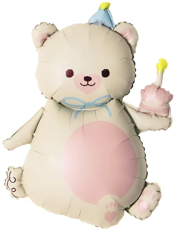F 39"/99см Мишка с кексиком, Кремовый,  Сатин, 1 шт.(Китай)