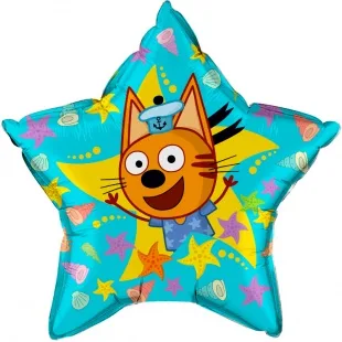 Р 22"/56см  Звезда, Три Кота, Коржик, 1 шт. в упак. (Россия)