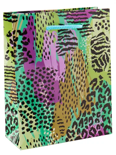 Optima Пакет подарочный с глянцевой ламинацией 11.5х14.5х6 см (S) Тигриный стиль. 128г