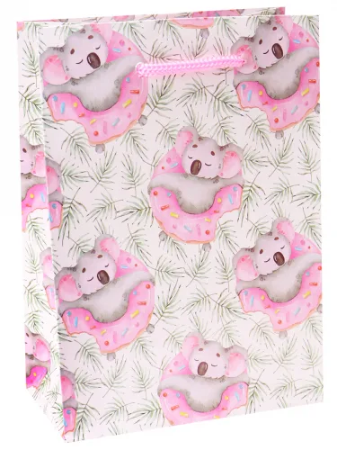 Optima Пакет подарочный с глянцевой ламинацией 18x23x8 см (M) Милый коала. 128 г