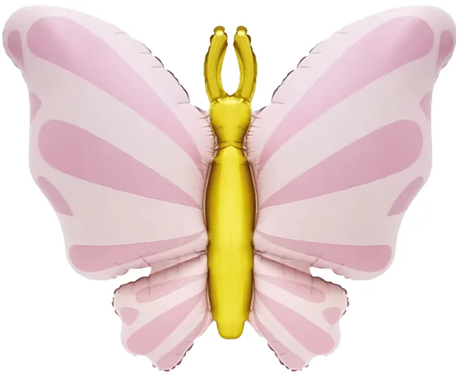 F 34"/86см Изящная бабочка, Розовый, Сатин, 1 шт./Китай