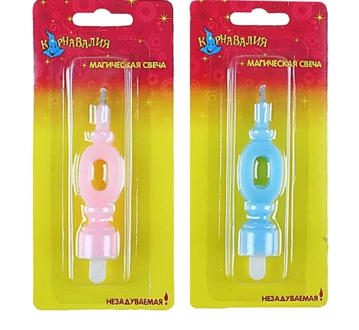 Свечи для торта на планшете цифра "0" MAGIC