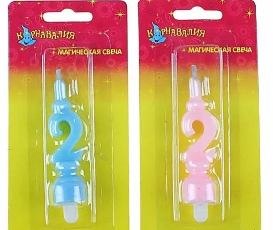 Свечи для торта на планшете цифра "2" MAGIC