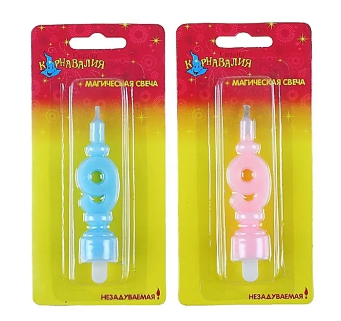 Свечи для торта на планшете цифра "9" MAGIC