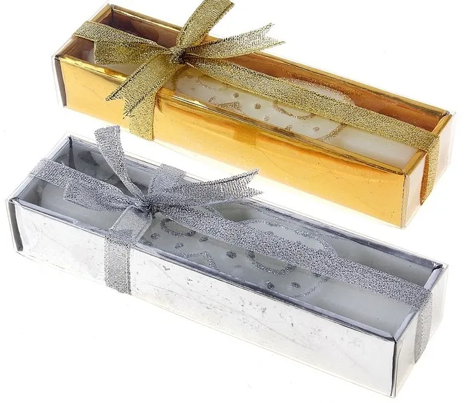 Свечи воск для торта цифра "8" микс золото/серебро