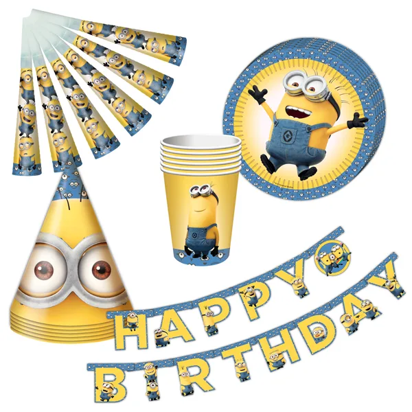 Набор для праздника "Миньоны" / на 6 персон / 25 предметов