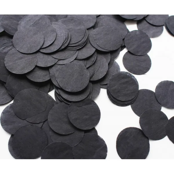 Конфетти бумага Круги 1 см черное 50 гр (для шаров)