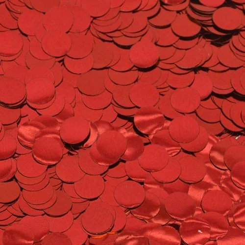 Конфетти фольга Круги 1 см красные (50 гр/уп.) (для шаров)