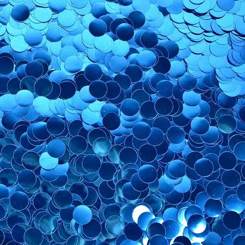 Конфетти фольга Круги 1 см синие (50 гр/уп.) (для шаров)