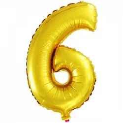 F 16"/41 см  Цифры "6" Золото / 1 шт. / Китай