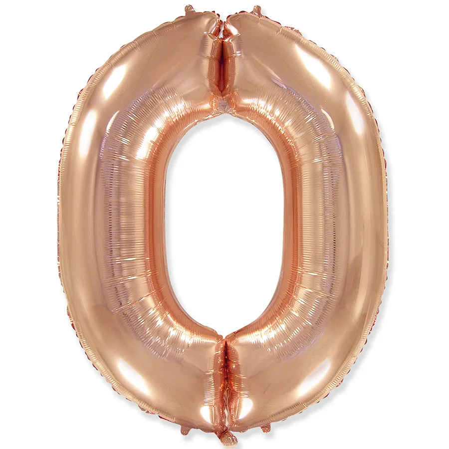 И 40"/102см Цифра "0",Розовое золото, в упаковке / 1 шт (Испания)