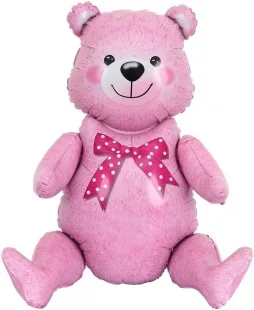 F 32"/81см Сидячий мишка, розовый,в упаковке/ 1 шт./ (Китай)