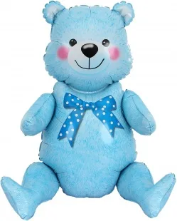 F 32"/81см Сидячий мишка, голубой,в упаковке/ 1 шт./ (Китай)