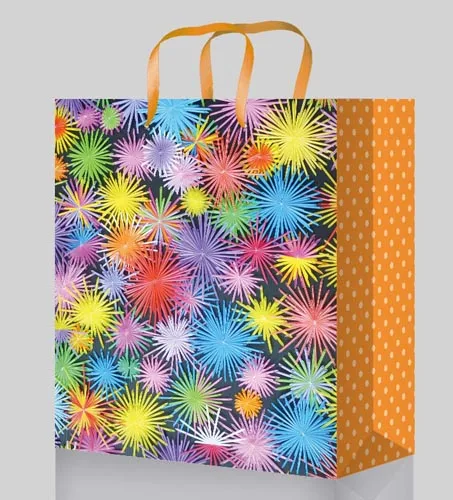 Optima Пакет подарочный с матовой ламинацией 26.4x32.7x8 см (L) Праздничные огни