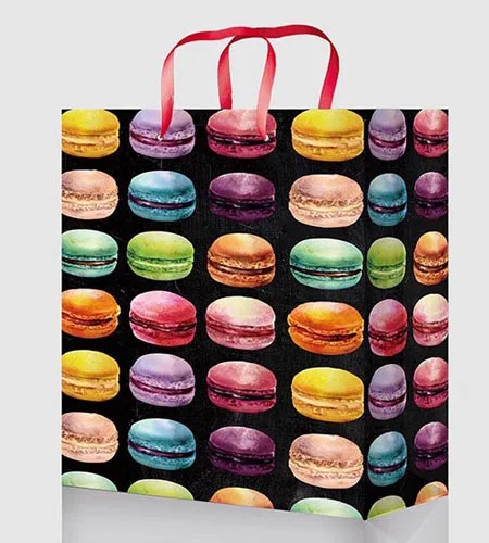 Optima Пакет подарочный с матовой ламинацией 26.4x32.7x8 см (L) Стильные макаруны