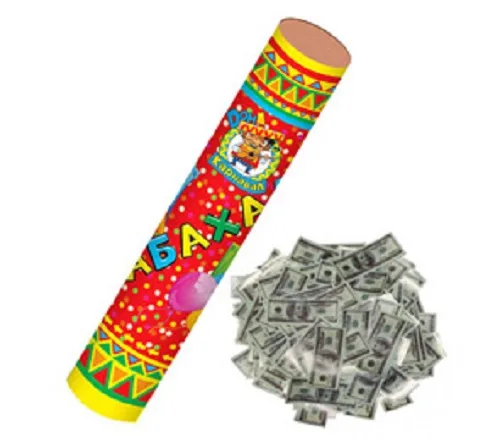 Хлопушка. Бабахалка. Доллары 30 см.