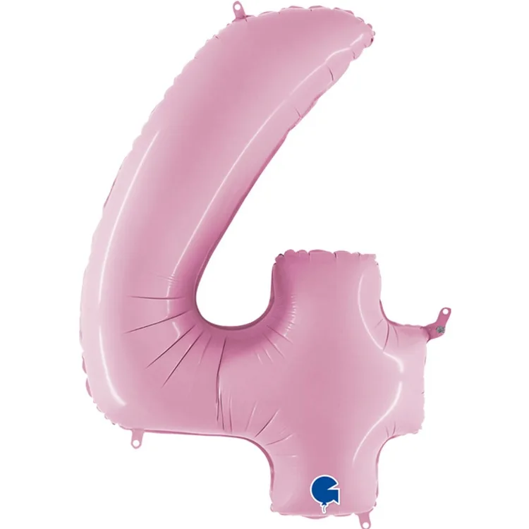 G 40"/102см Цифра "4" Розовый, пастель, упаковке/1 шт./(Италия)
