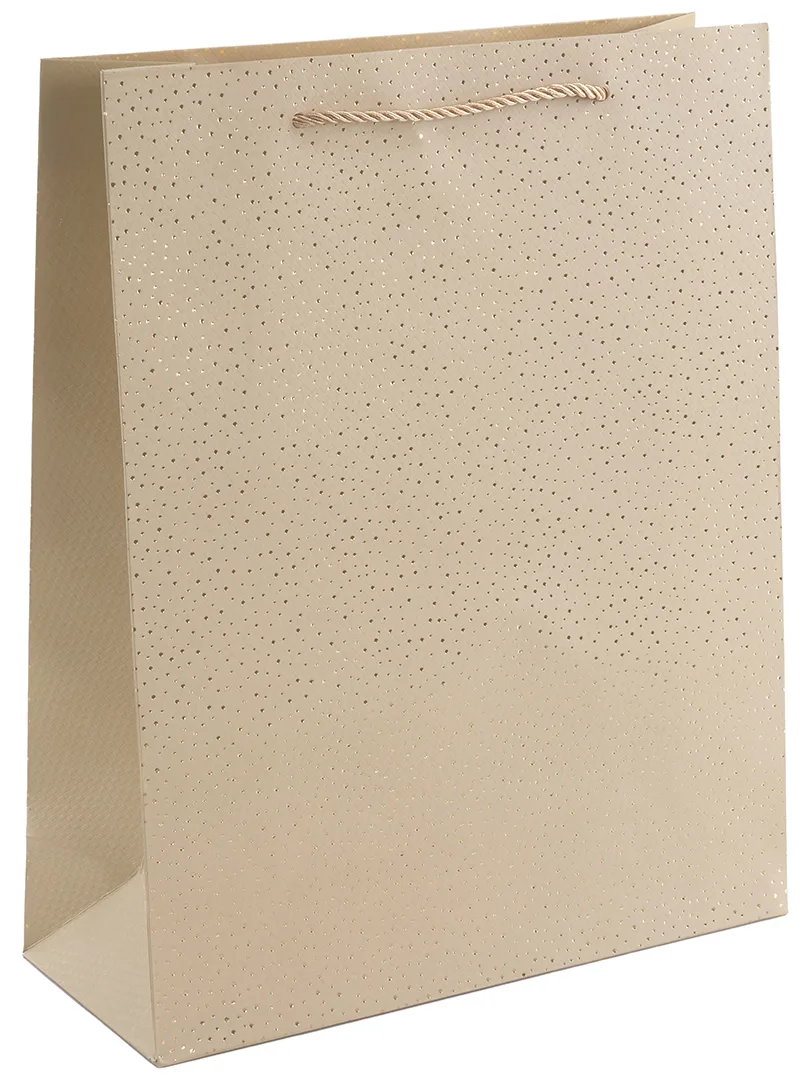 Пакет подарочный, 210гр, Сверкающие блестки, Дизайн №2, Золото, Металлик, 23*18*8 см, 1 шт.