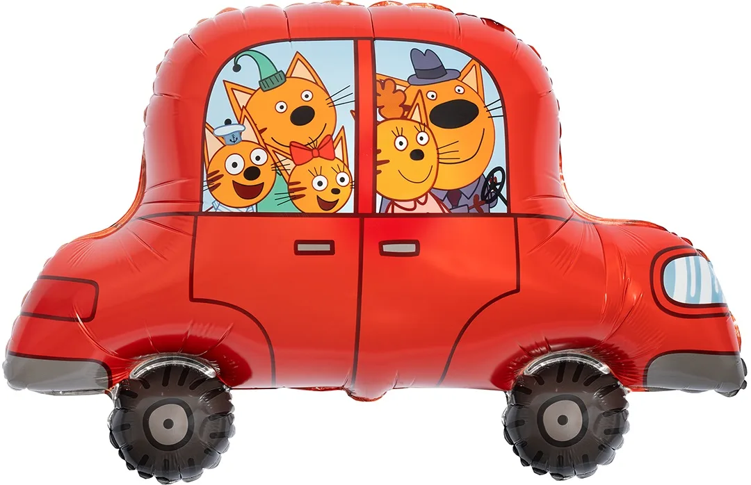 F 30"76см Три Кота, Автомобиль, 1 шт. в уп.(Китай)