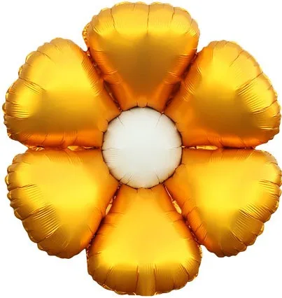 F 24"/61см Цветок, Ромашка (надув воздухом), Золото, Сатин, 1 шт.(Китай)