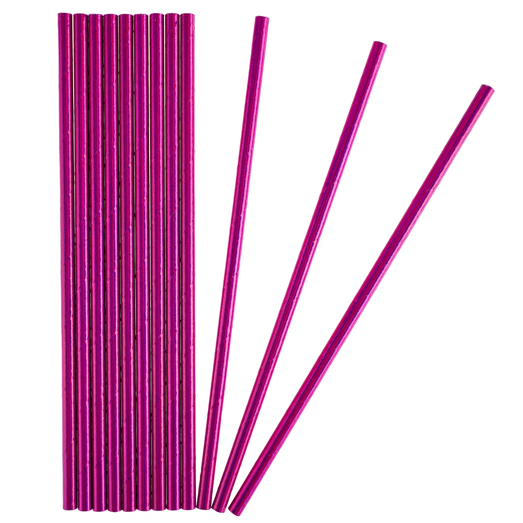 Трубочки для коктейлей, Фуше, металлик, 12 шт. в упак.