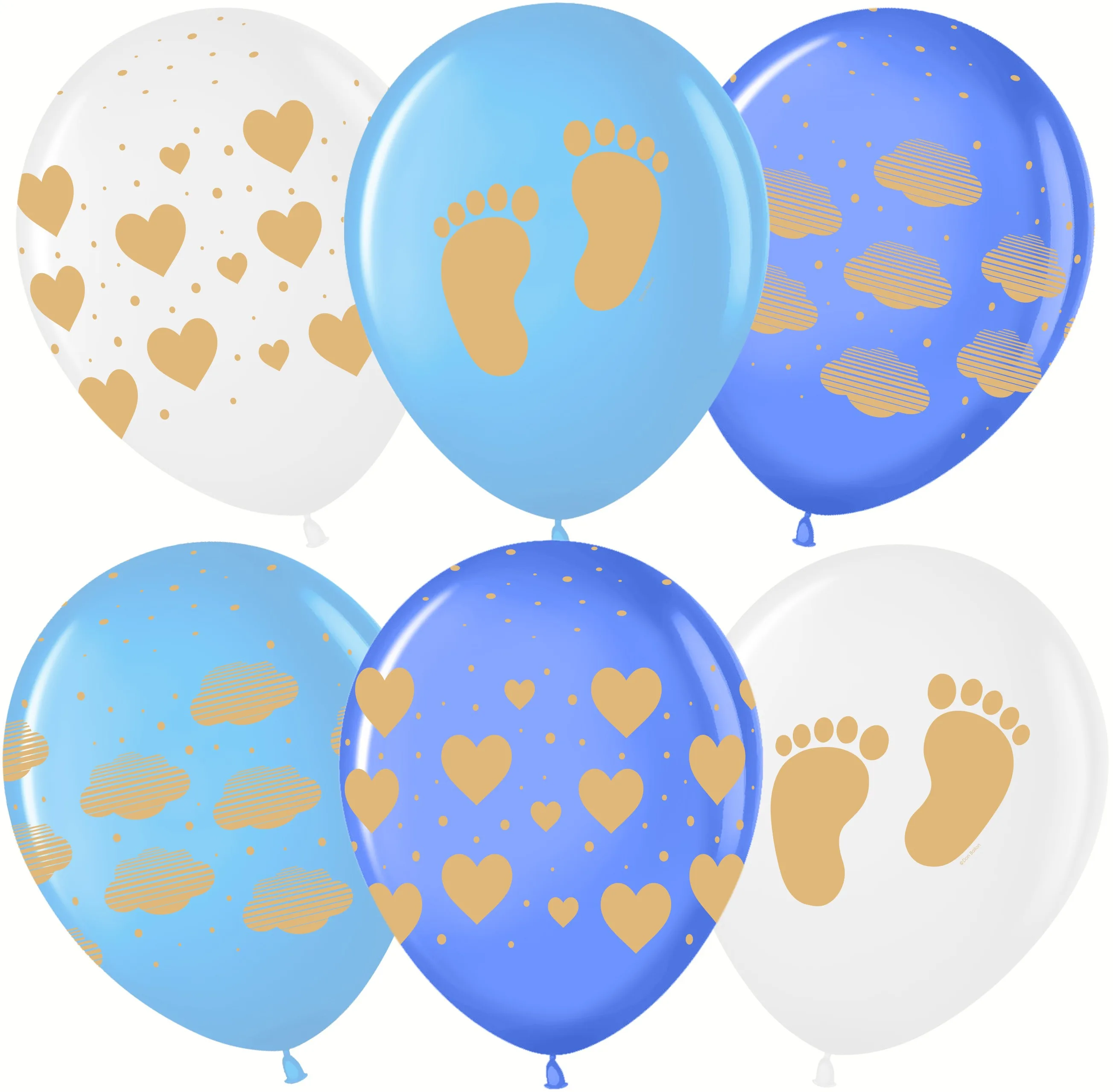 ВВ 12"/30см Новорожденный (сердца и облака), Ассорти, кристалл, 5 ст, 25 шт.(Малайзия)