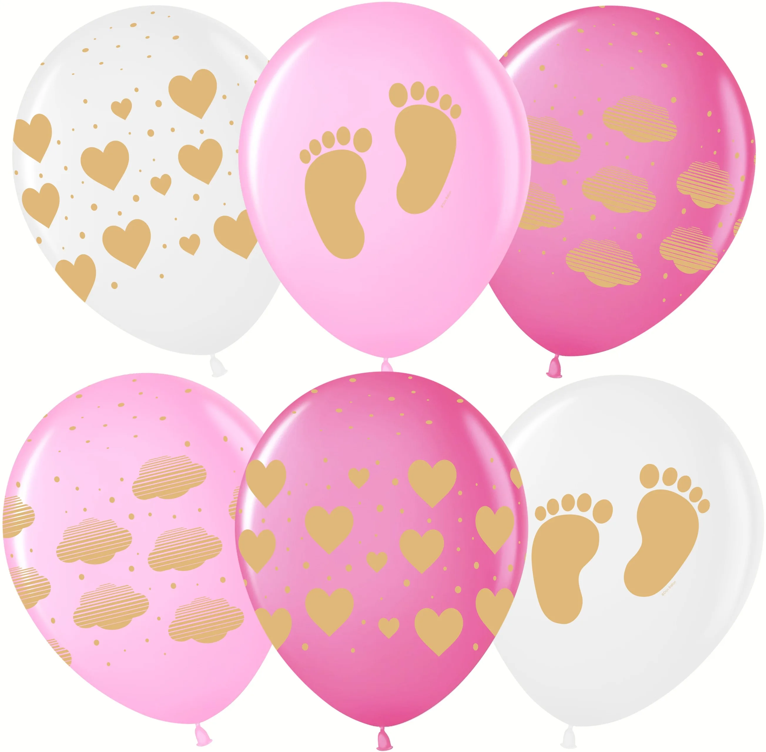 ВВ 12"/30см Новорожденная (сердца и облака), Ассорти, кристалл, 5 ст, 25 шт.(Малайзия)