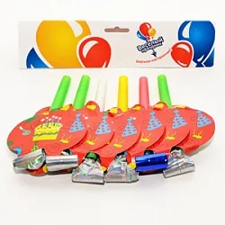 Язычек-гудок с карт "Торт" 12см (6 шт)