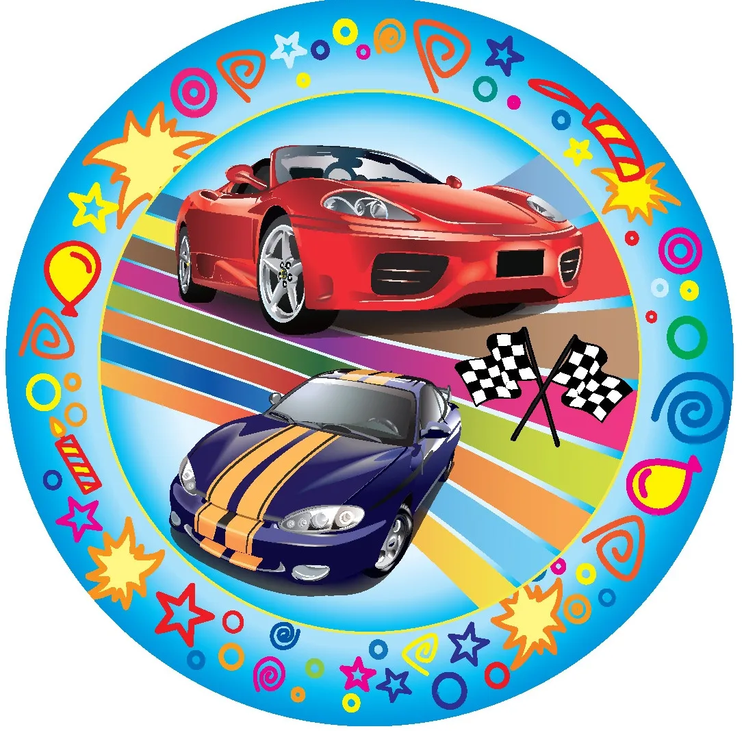 Тарелки "Веселуха" 18см. ТАЧКИ (уп. 6 шт.)