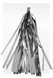 Гирлянда Тассел, Серебро,фольга 3 м, 12 листов