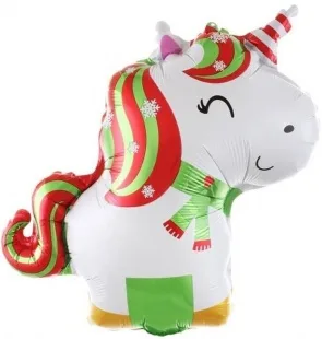 F 17"/43 Новогодний единорог, 1 шт. (Китай)