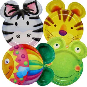 Тарелки бумажные Забавные зверята, уп. 8 шт.