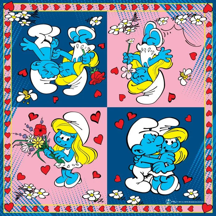 Салфетки "Смурфики", 33*33см ,20шт