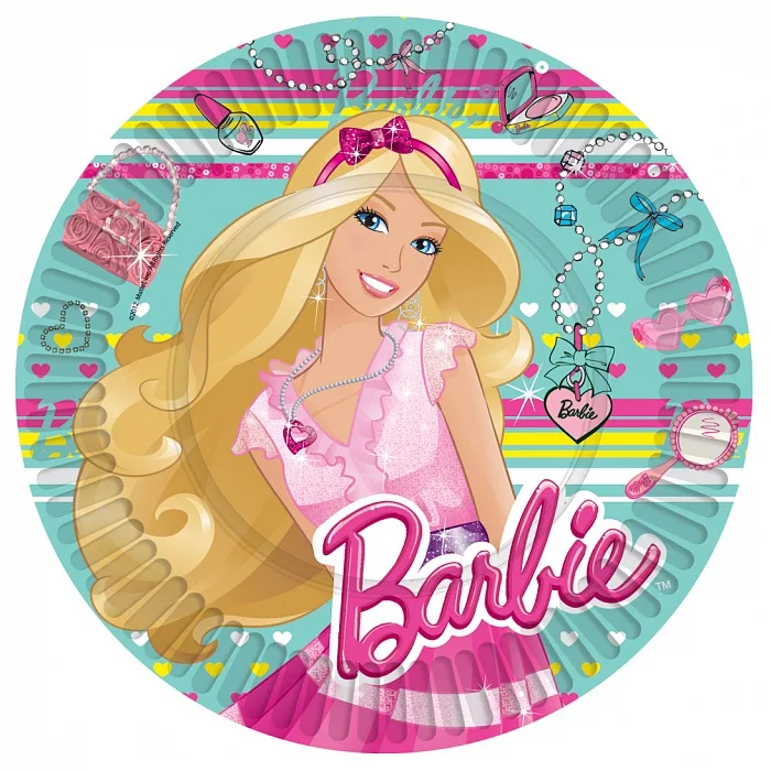 Тарелки "Барби", 23 см./ уп. 10 шт.