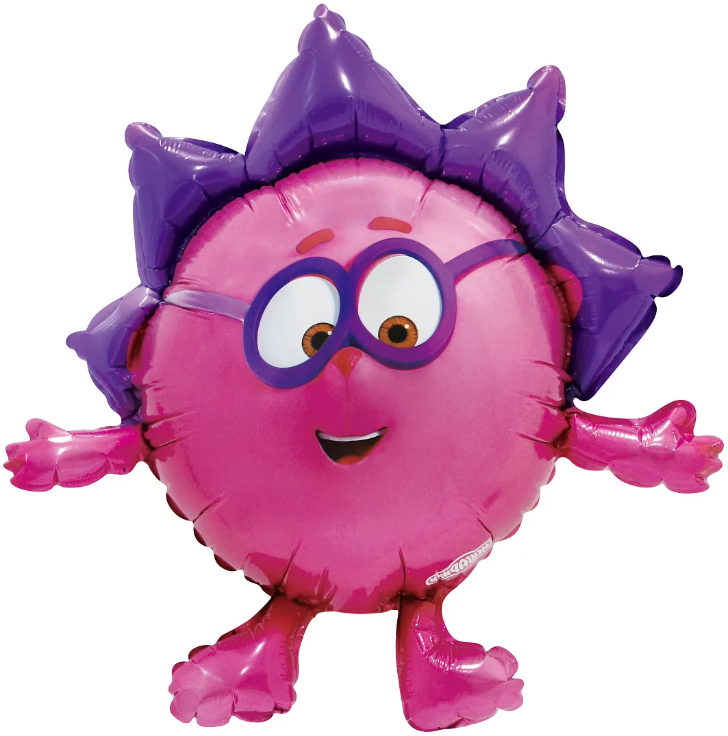 Шар с клапаном (17''/43 см) Мини-фигура, Смешарики, Ежик, 5 шт. в уп.(Китай)