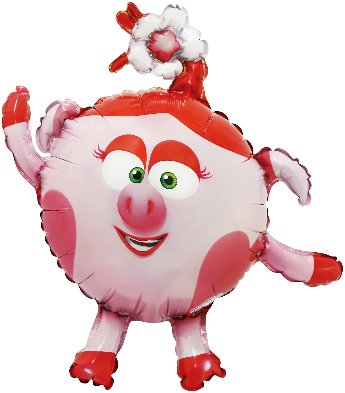 Шар с клапаном (17''/43 см) Мини-фигура, Смешарики, Нюша, 5 шт. в уп.(Китай)