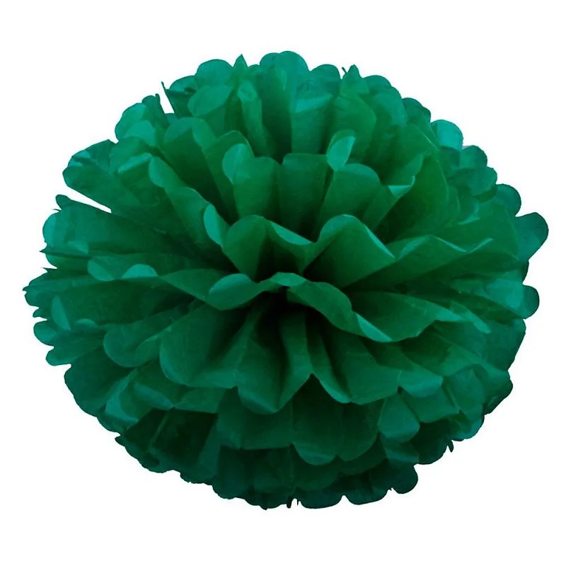 Бумажный помпон Темно-Зеленый, 30 см
