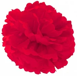 Бумажный помпон Красный, 40 см