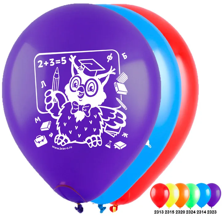 Т 12" Наша школа  (3 дизайна)  Ассорти Пастель / уп. 100 шт. / Турция