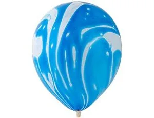 Э 12"/30 см.  Мрамор Blue/ 25 шт.(Малайзия)