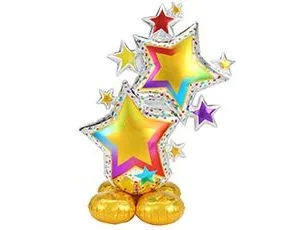 А 59"/149 см  Звезды разноцветные/1 шт./(Китай)