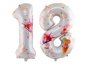 К 40"/102см Цифра "18" Совершеннолетие Macaron /1 шт./(Китай)