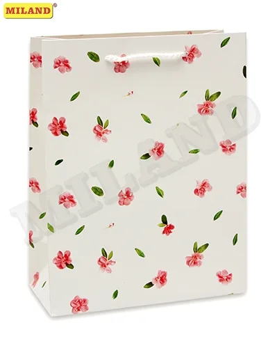 Пакет подарочный Розовые цветочки 26.4x32.7x13.6