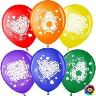 ВВ 12''/30 см Поп ит, Pop it, Ассорти, пастель, 2 ст, 25 шт.  (Малайзия)