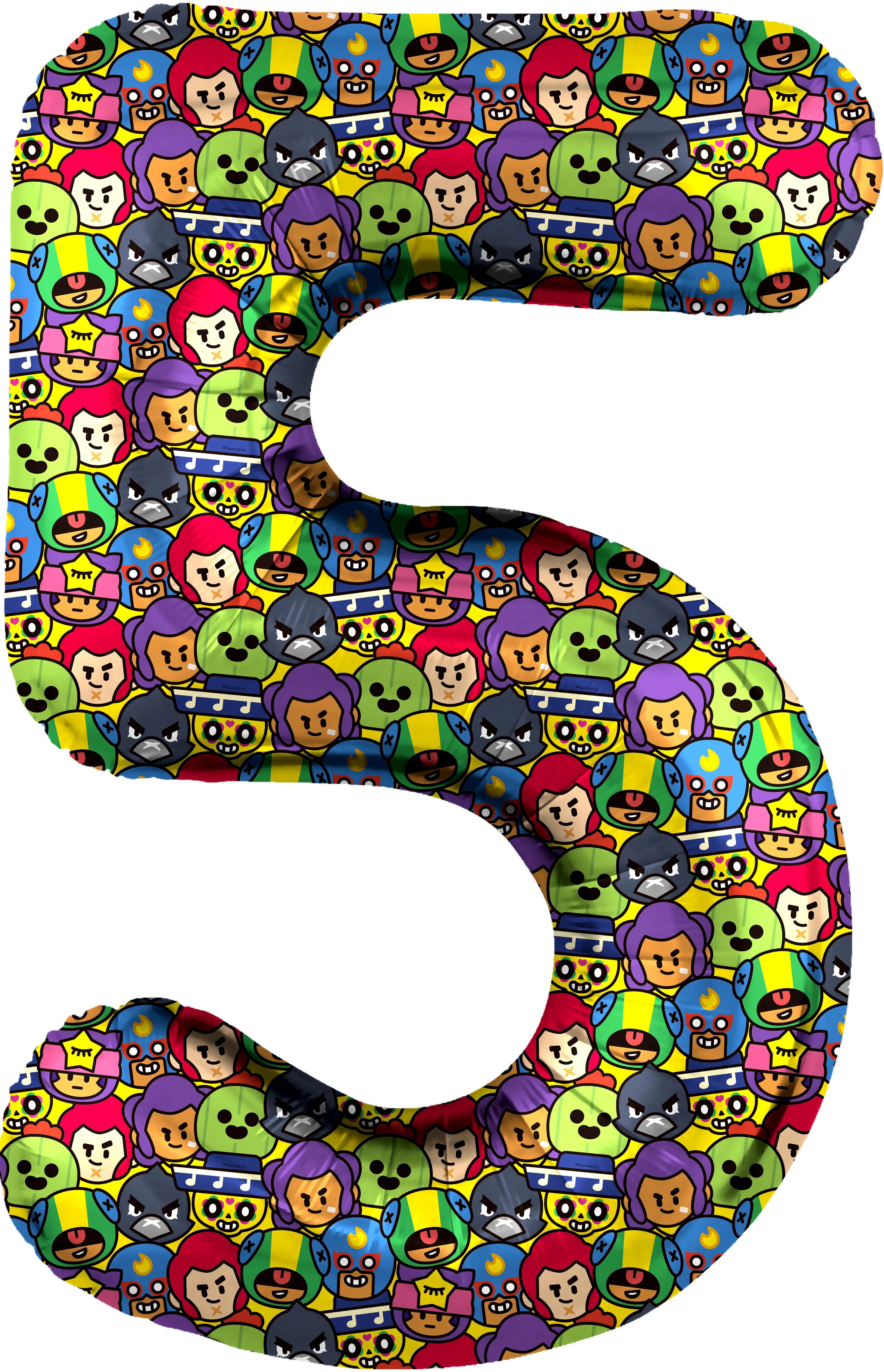 F 34"/86см Цифра, 5 Бравл Старс, 1 шт. в упак.  (Китай)