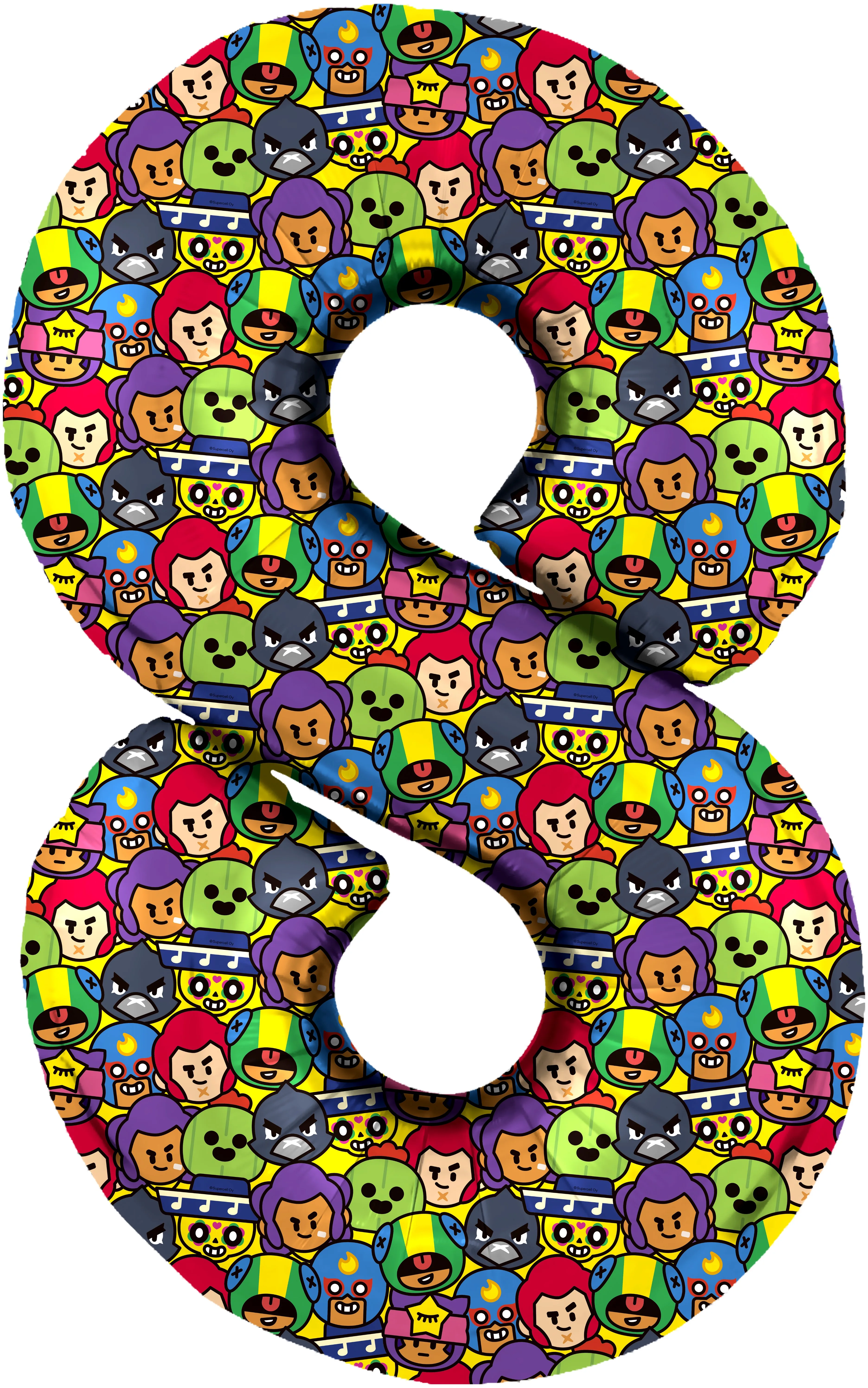 F 34"/86см Цифра, 8 Бравл Старс, 1 шт. в упак.  (Китай)