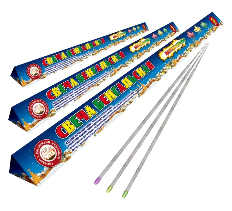 Бенгальский огонь Цветопламенный, Ассорти, 65 см, 3 шт.