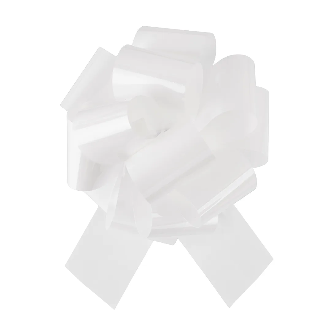 Бант Шар, Белый, Лаковый, 21 см, 1 шт. в упак.