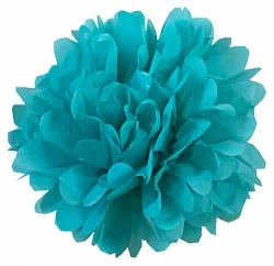Бумажный помпон Бирюзовый, 30 см