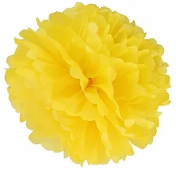 Бумажный помпон Желтый, 30 см